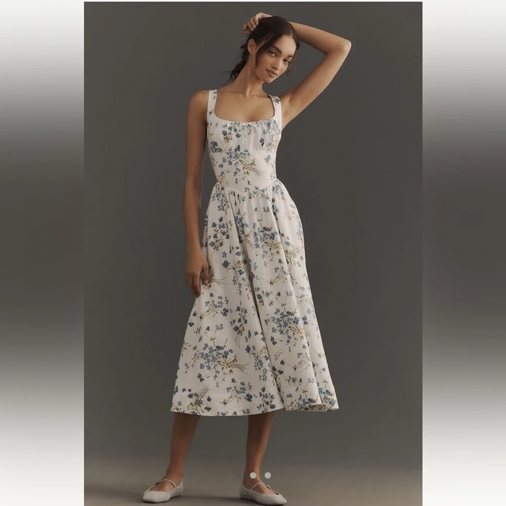 Reformation Balia Linen Midi Dress - Picture 2 of 3